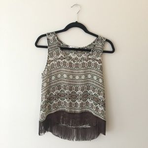 Papaya Fringe Boho Shirt
